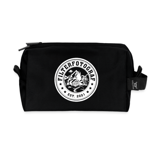 FILTERFOTOGRAF® Recycelte Kulturtasche – Nachhaltiger Kulturbeutel aus 100% Polyester - Schwarz