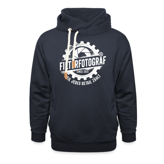 Filterfotograf Schalkragen Hoodie – Warmer Kapuzenpullover für Winter & Outdoor - Navy