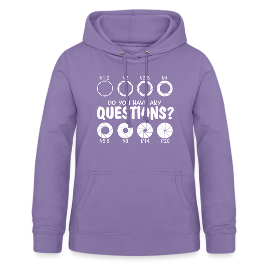 Filterfotograf Damen Hoodie – Fotografie Kapuzenpullover für Outdoor & Freizeit - Lavendel