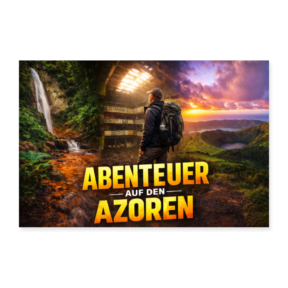 Poster 60x40 cm Abenteuer auf den Azoren - Weiß
