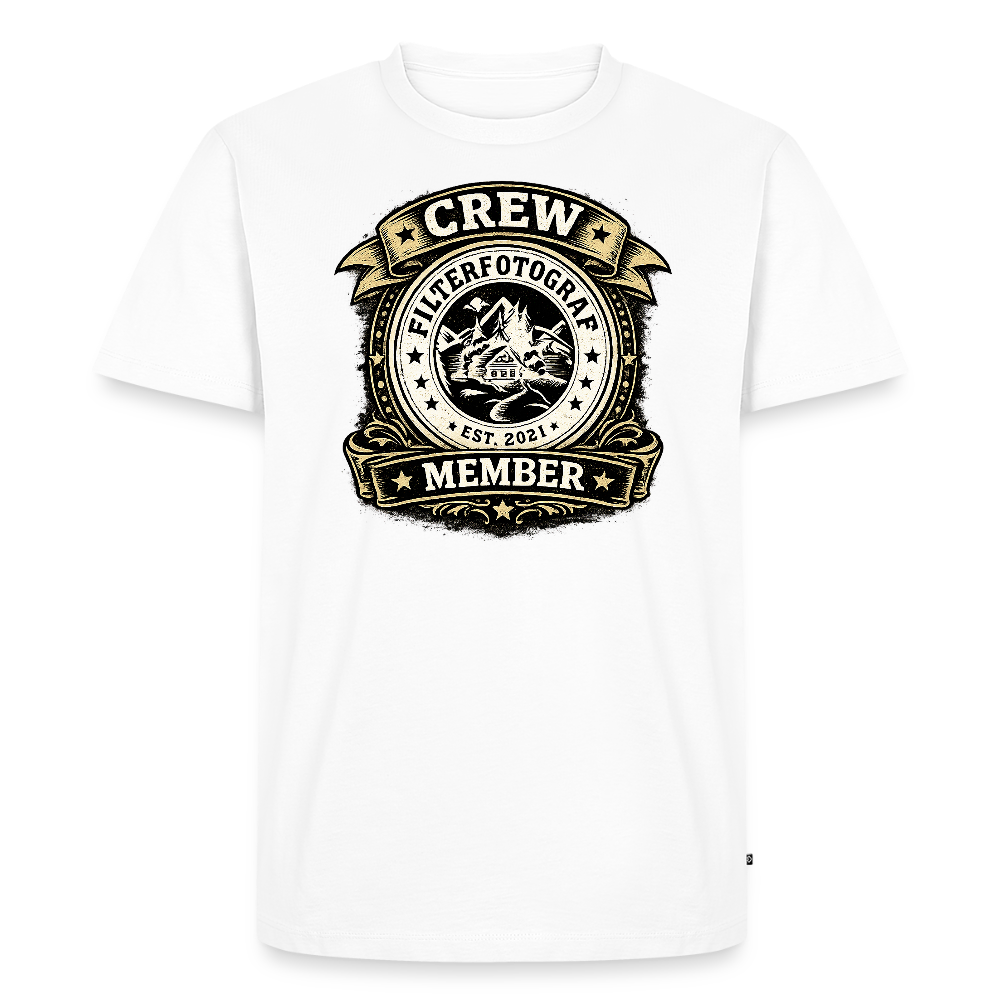 Crew -  FILTERFOTOGRAF® Männer Premium T-Shirt - Weiß