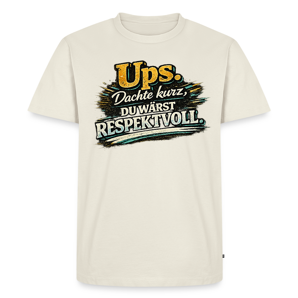 Respekt -  FILTERFOTOGRAF® Männer Premium T-Shirt - Naturweiß