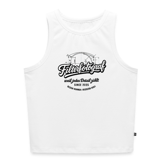 Filterfotograf Damen Cropped Tank Top – Bio-Baumwolle für Sommer & Freizeit - Weiß