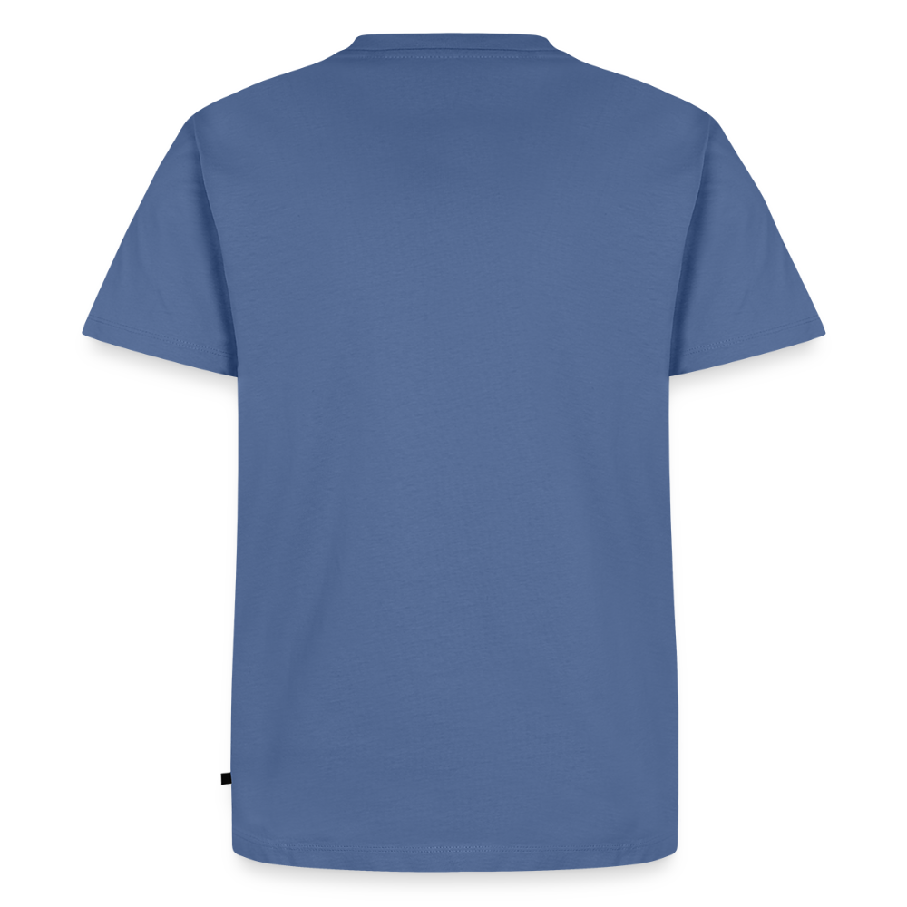 FILTERFOTOGRAF® Männer Premium T-Shirt – Front- & Rückendruck, nachhaltig & fair produziert - Taubenblau