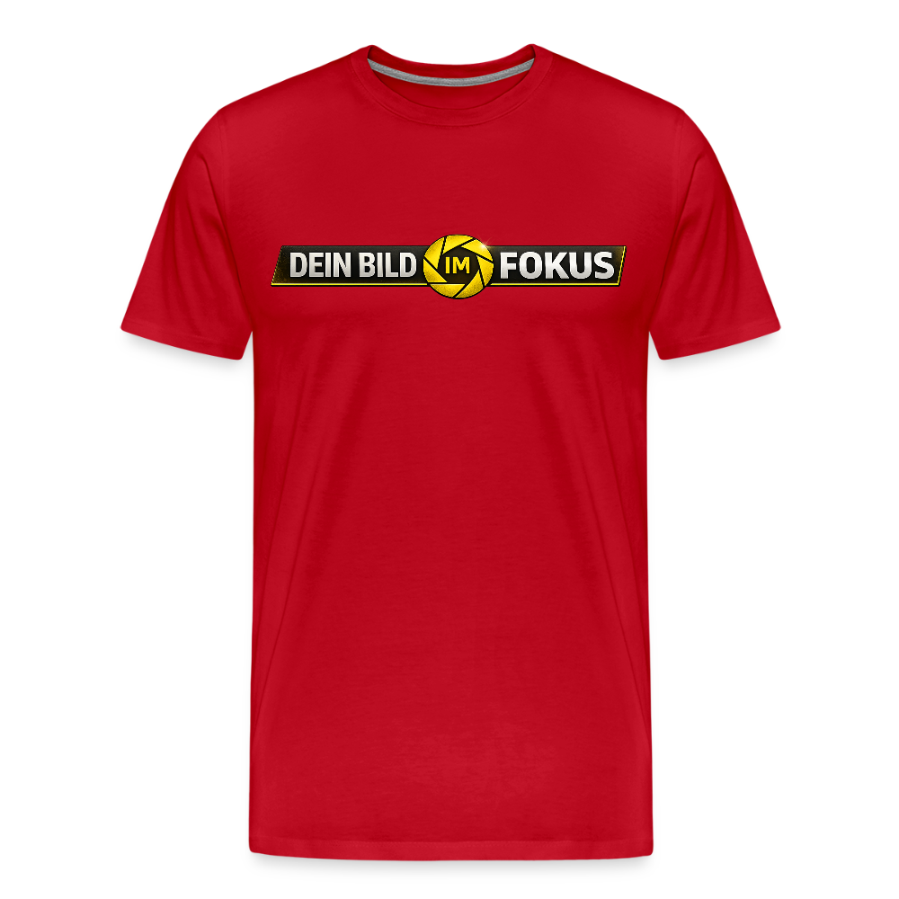 FILTERFOTOGRAF® Männer Premium T-Shirt – Front- & Rückendruck, nachhaltig & fair produziert - Rot