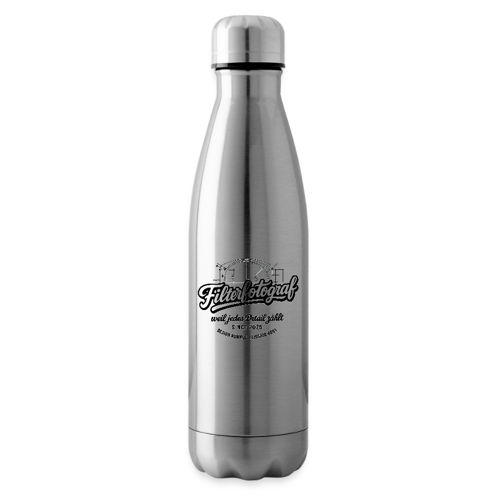 FILTERFOTOGRAF® Isolierflasche – Edelstahl Thermoflasche 500 ml doppelwandig, heiß & kalt - Lightsilver