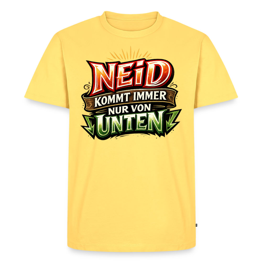 Neid Fotografen Shirt  – Männer Premium T-Shirt - Pastellgelb