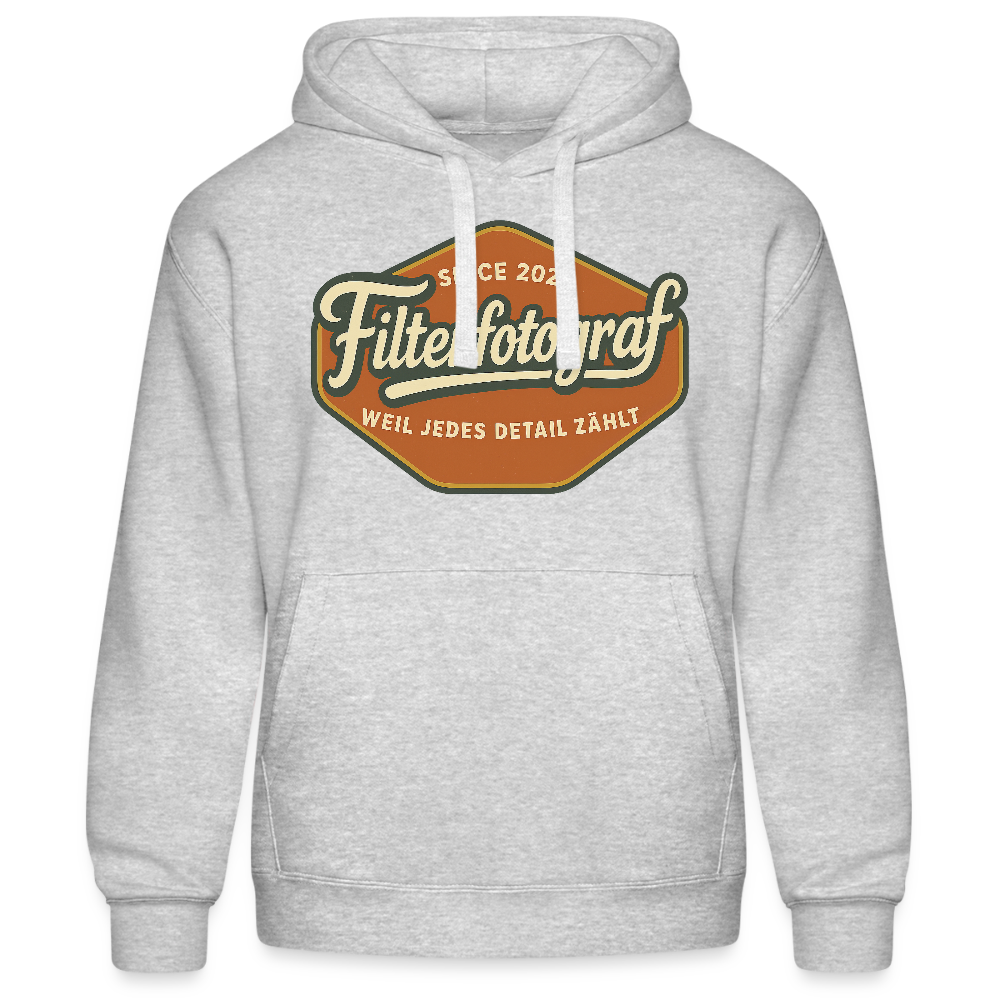 FILTERFOTOGRAF® Kapuzen Sweater – Hoodie mit Kopfhörerführung & weicher Innenseite - Grau meliert