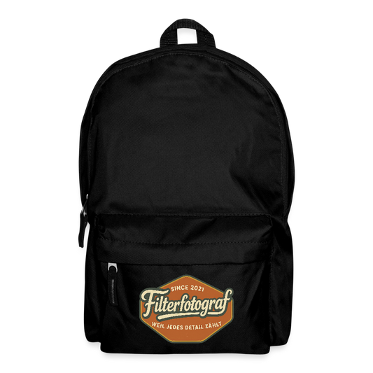 FILTERFOTOGRAF® Rucksack – Geräumiger Tagesrucksack aus 100% Polyester mit Kopfhörerausgang - Schwarz