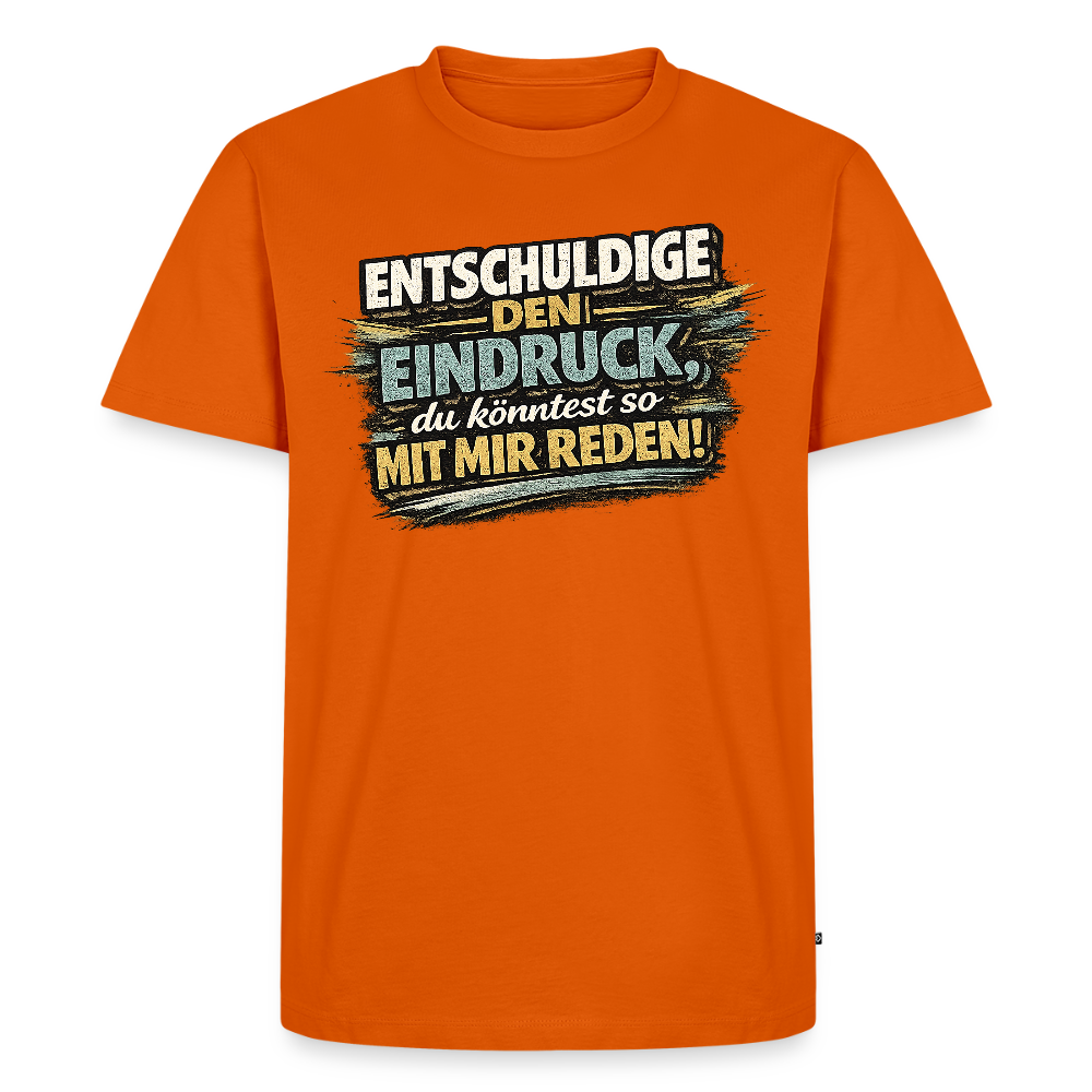 Falscher Eindruck -  FILTERFOTOGRAF® Männer Premium T-Shirt - Orange 