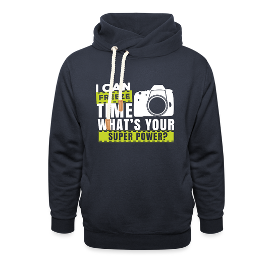 Filterfotograf Schalkragen Hoodie – Warmer Kapuzenpullover für Winter & Outdoor - Navy