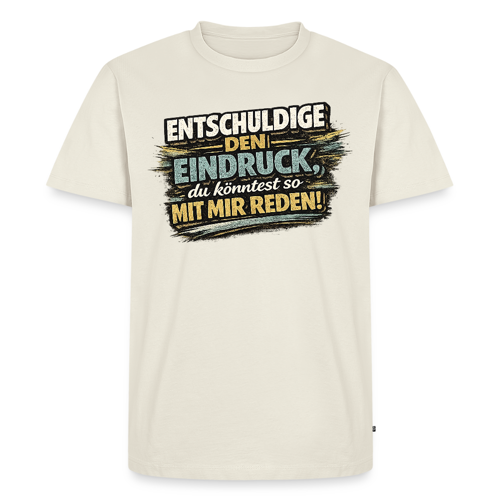 Falscher Eindruck -  FILTERFOTOGRAF® Männer Premium T-Shirt - Naturweiß