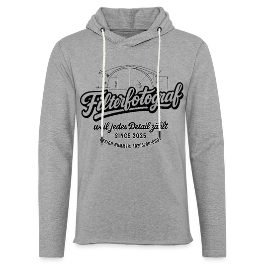 Filterfotograf Leichtes Kapuzensweatshirt – Hoodie für Frühling & Sommer - Grau meliert