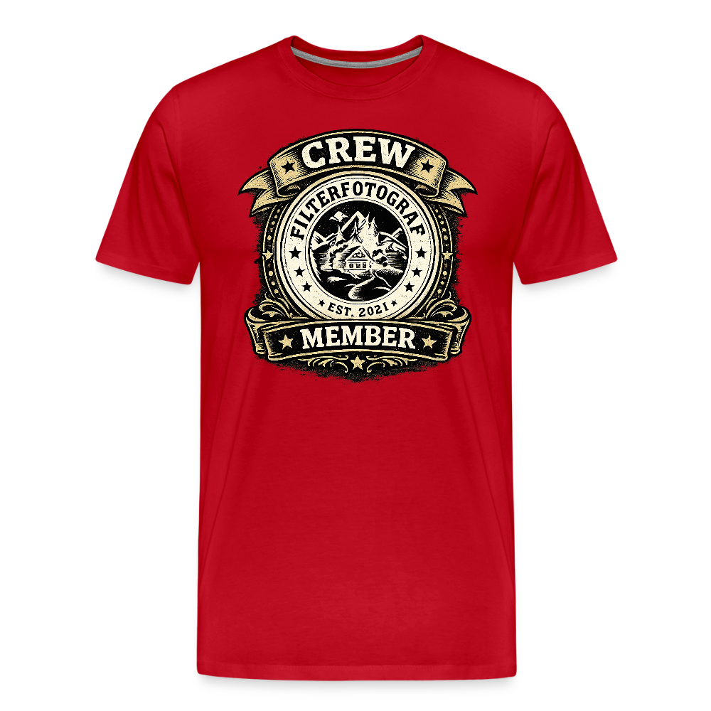 Crew -  FILTERFOTOGRAF® Männer Premium T-Shirt - Rot