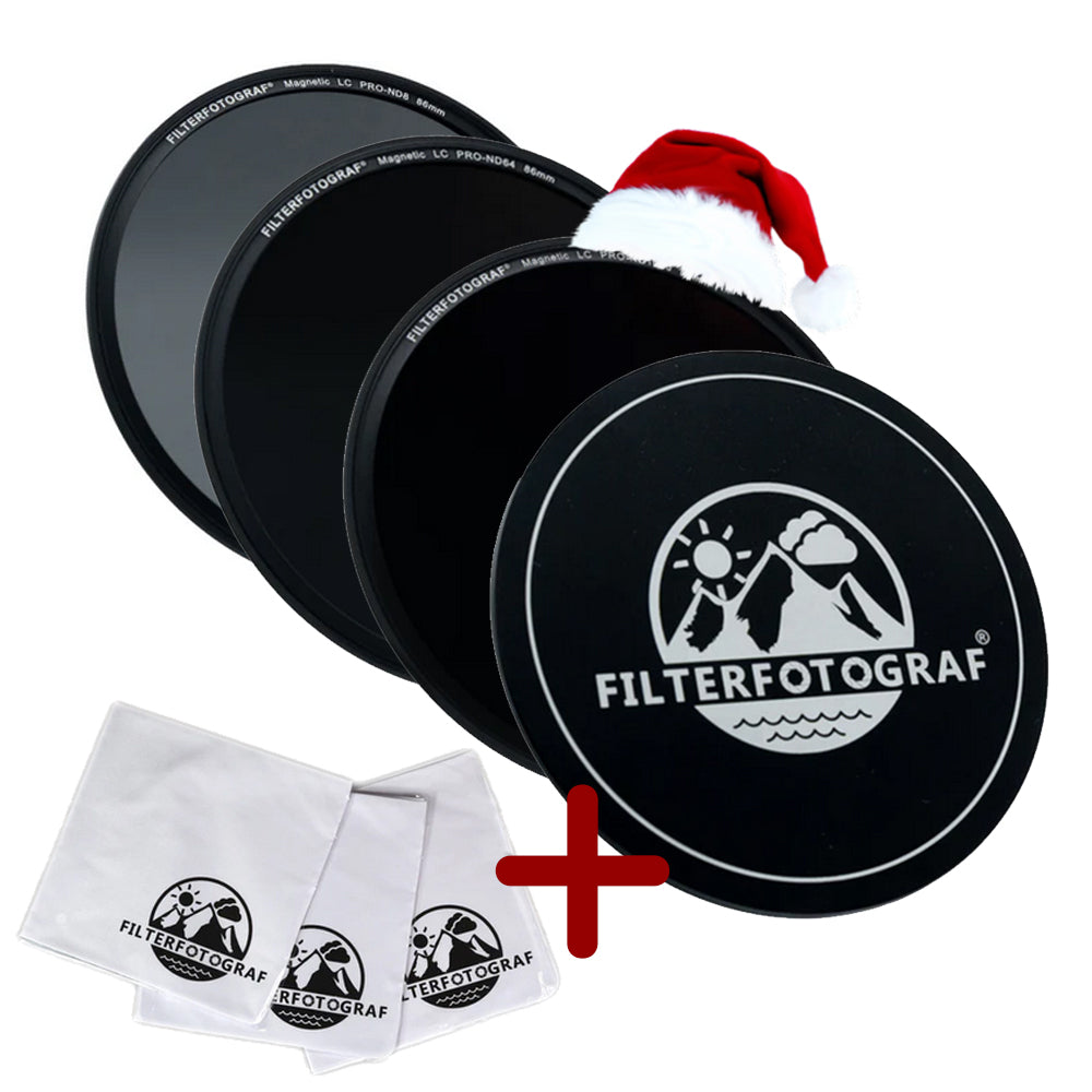 Filterfotograf Magnetisches ND Rundfilter Set– 86 mm für LC-PRO 100 - ND8 - ND64 - ND1000 mit Schutzdeckel