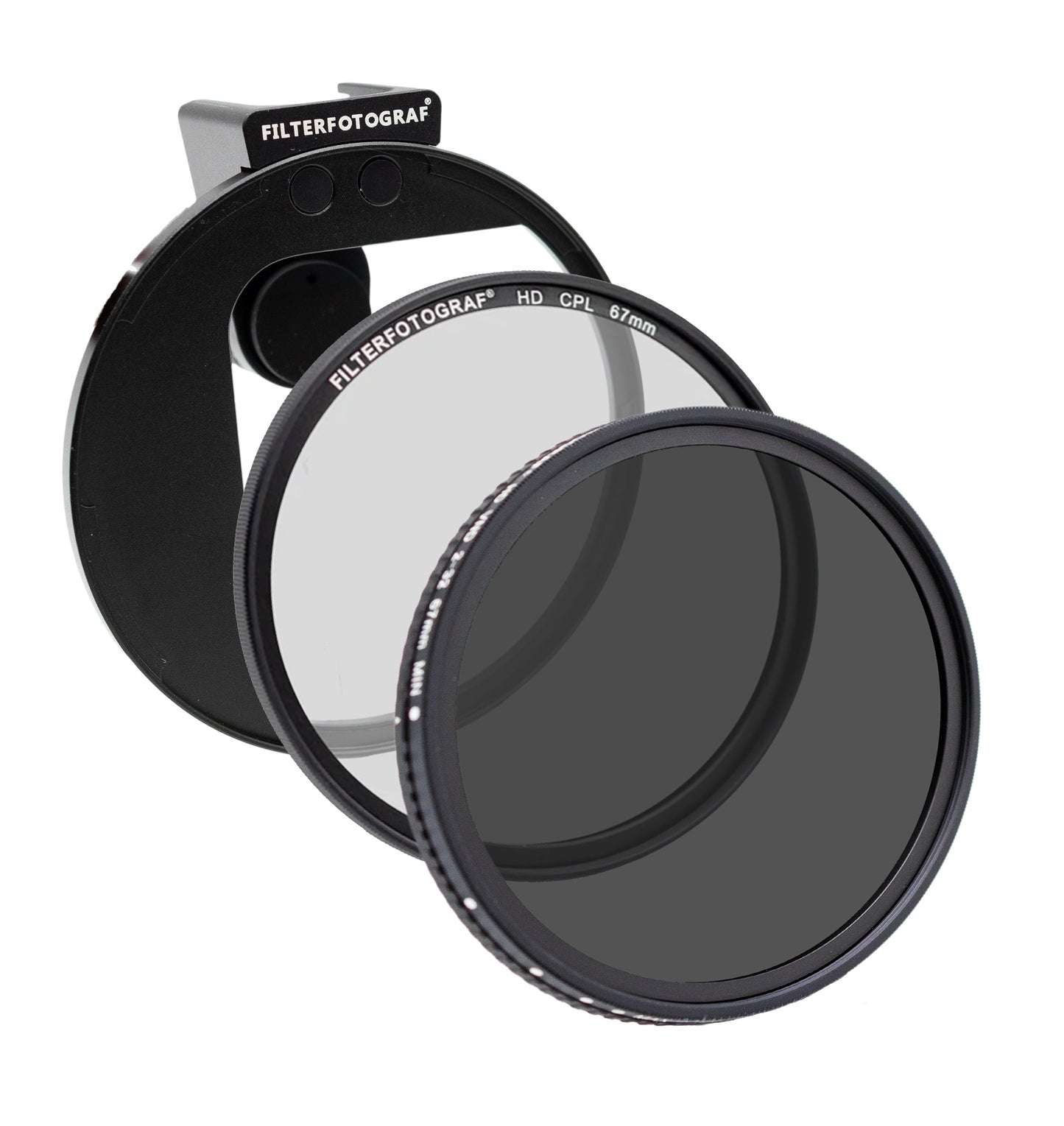 FILTERFOTOGRAF Pro Video Bundle – Smartphone-Halter + CPL + Vario ND 2–32 (67 mm)
