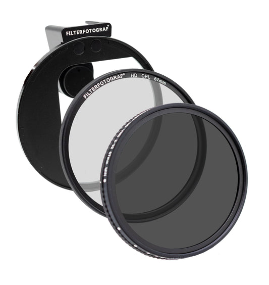 FILTERFOTOGRAF Pro Video Bundle – Smartphone-Halter + CPL + Vario ND 2–32 (67 mm)