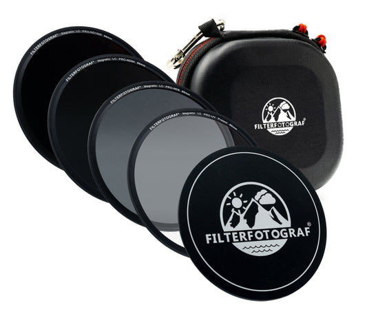 Rundfilter PRO Set für LC-PRO100 – UV, ND8, ND64, ND1000 + Magnetdeckel + Tasche