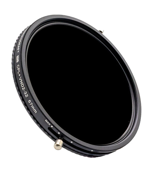 FILTERFOTOGRAF Vario ND2–32 mit CPL  (67 mm) – stufenloser ND-Filter für Kamera & Smartphone
