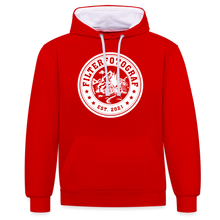 Lade das Bild in den Galerie-Viewer, Kontrast-Hoodie - Rot/Weiß
