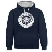 Lade das Bild in den Galerie-Viewer, Kontrast-Hoodie - Navy/Grau meliert
