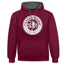 Lade das Bild in den Galerie-Viewer, Kontrast-Hoodie - Weinrot/Anthrazit
