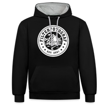 Lade das Bild in den Galerie-Viewer, Kontrast-Hoodie - Schwarz/Grau meliert
