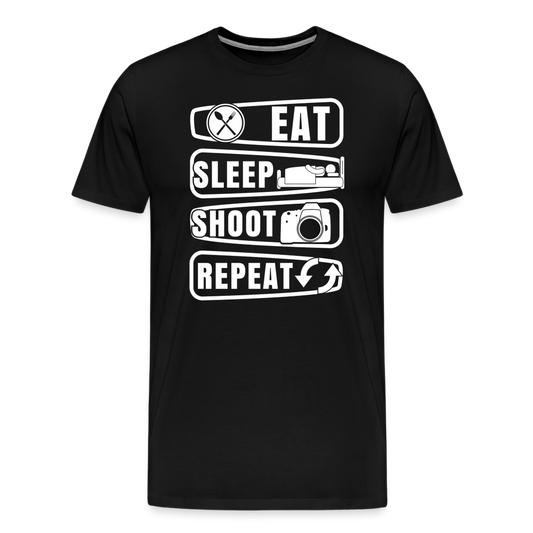 Fotografen Shirt - Eat Sleep Shot Repeat - Schwarz