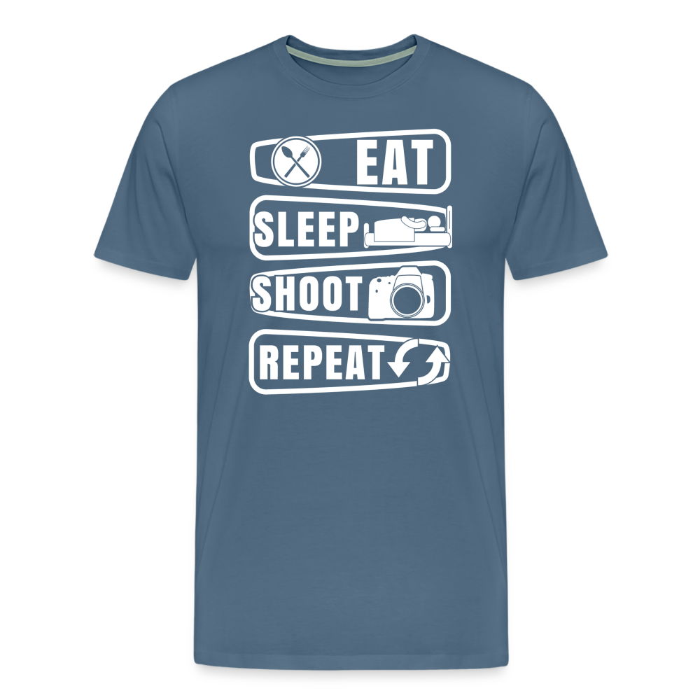 Fotografen Shirt - Eat Sleep Shot Repeat - Blaugrau