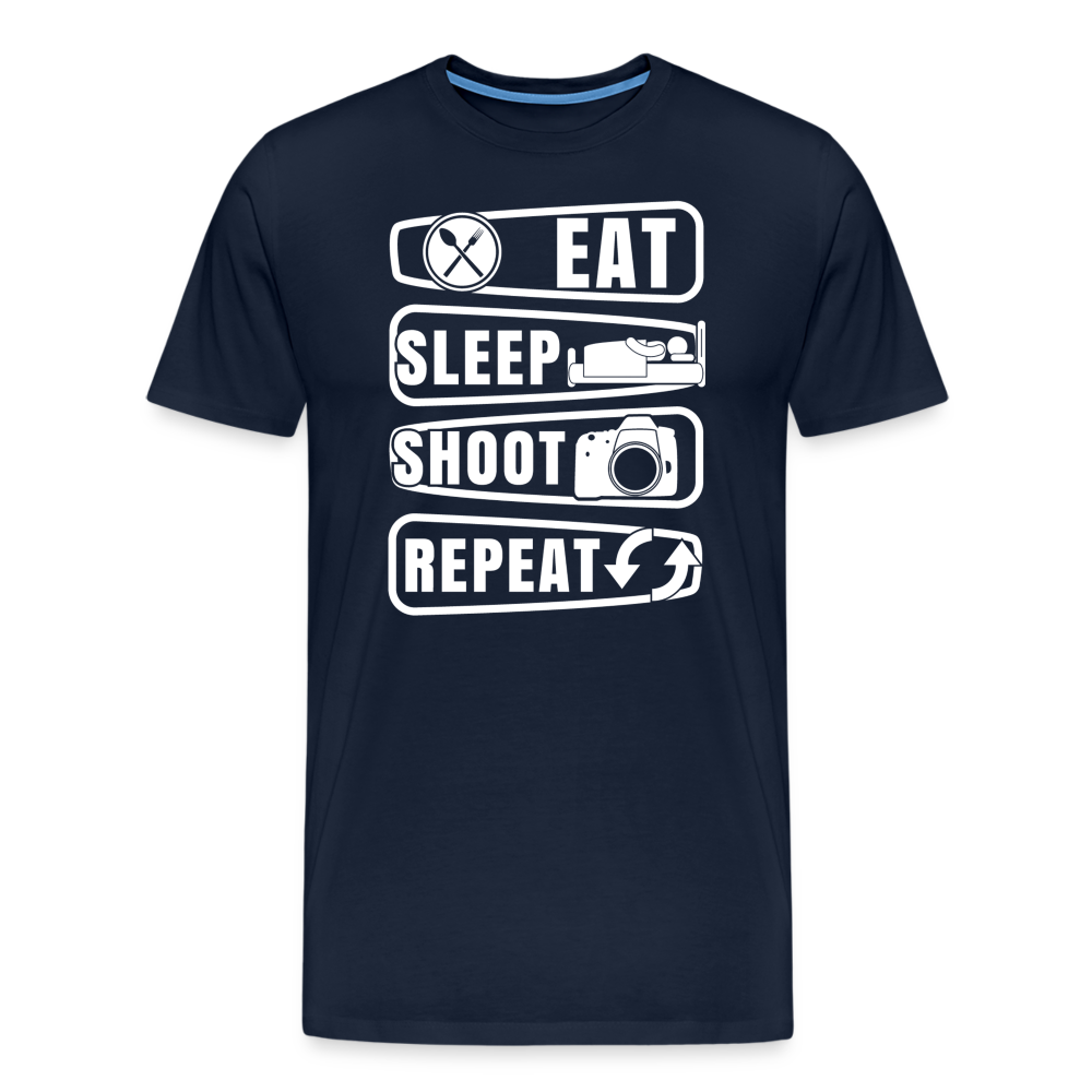 Fotografen Shirt - Eat Sleep Shot Repeat - Navy