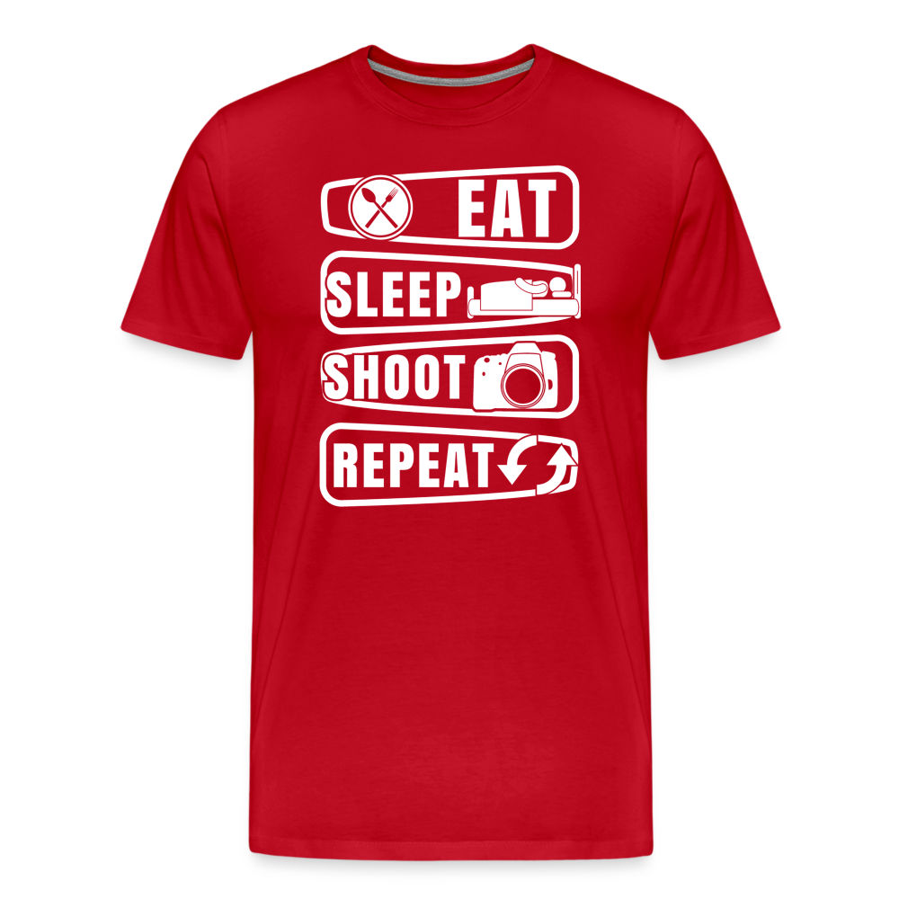 Fotografen Shirt - Eat Sleep Shot Repeat - Rot