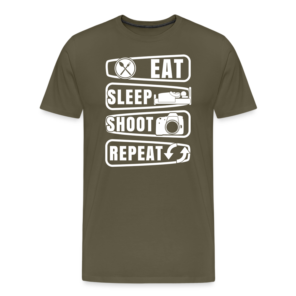 Fotografen Shirt - Eat Sleep Shot Repeat - Khaki