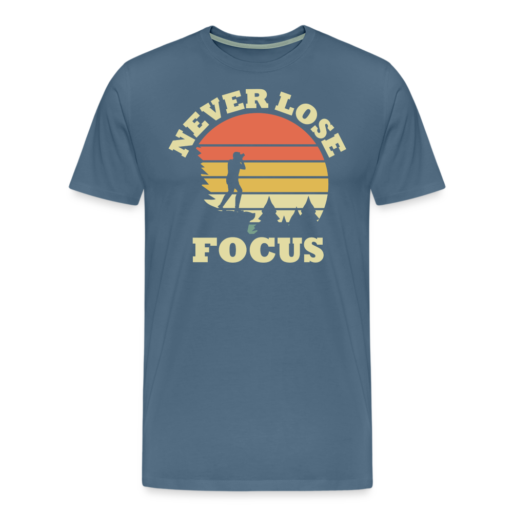 Fotografen Shirt - Never Lose Focus - Blaugrau