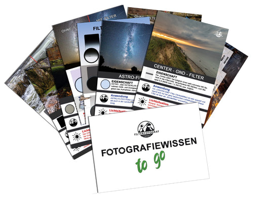 Photography knowledge "to go" - optical filters - 12 photography cheat sheets - cards