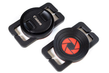 Lade das Bild in den Galerie-Viewer, Lens Cap Holder - Objektivdeckelhalter für 8 Filtergrößen von 50-82mm Filterdurchmesser inklusive XXL Filtertuch
