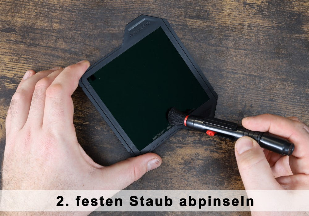 Filter Reinigungsset mit großem Blasebalg, Reinigungsstift (Lens Pen) und XXL Filterfotograf Mikrofasertuch