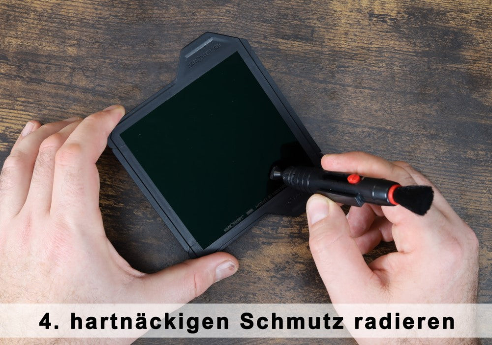 Filter Reinigungsset mit großem Blasebalg, Reinigungsstift (Lens Pen) und XXL Filterfotograf Mikrofasertuch