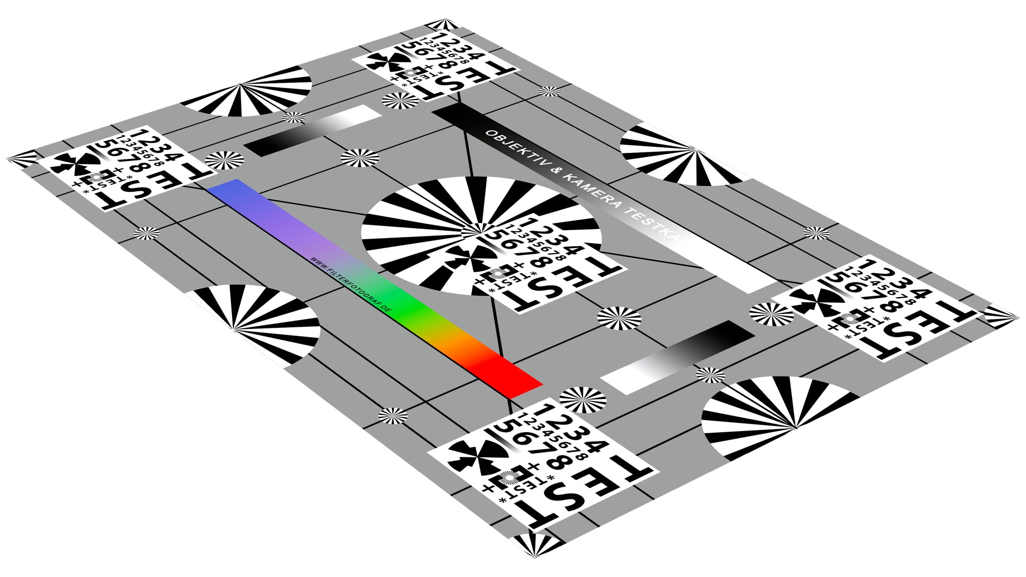 Testkarte für Objektive und Kameras - Prüfkarte für Objektivqualität v ...