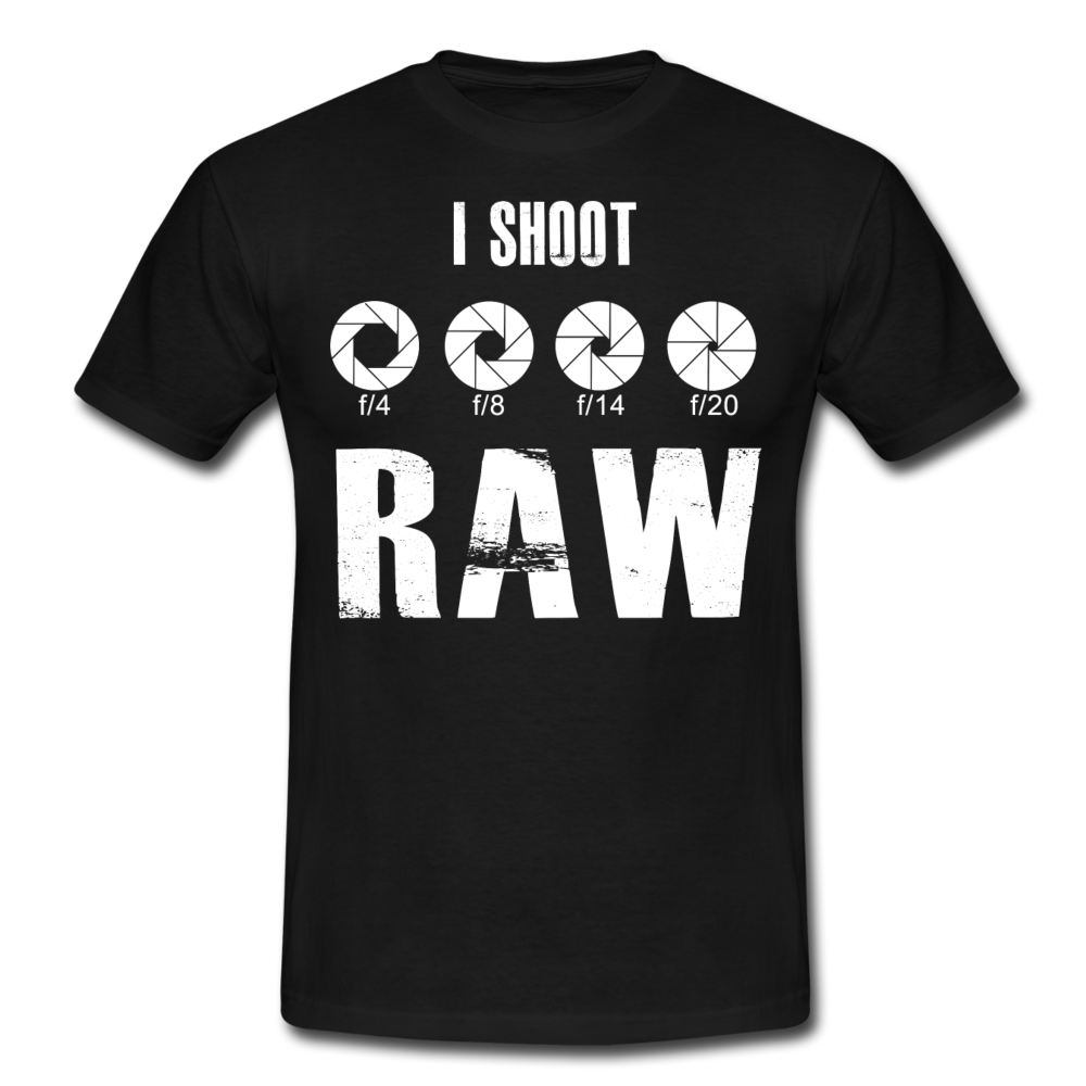 Fotografen Shirt - I Shoot RAW - Schwarz